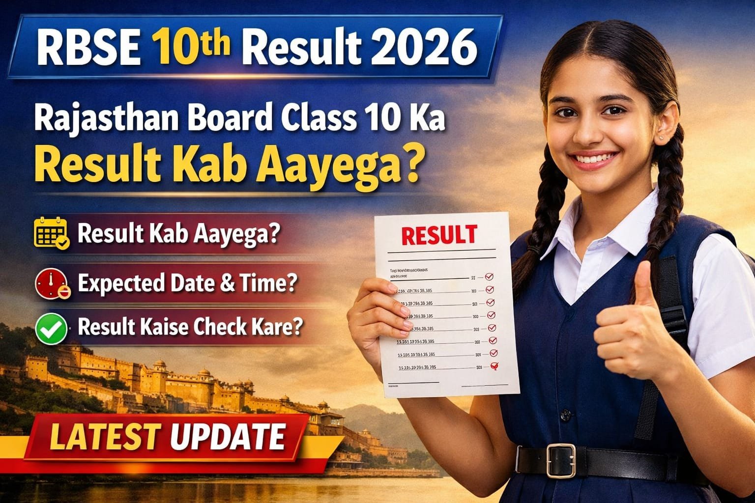 RBSE 10वीं रिजल्ट 2026 कक्षा 10 का रिजल्ट कब आएगा