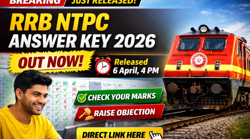 RRB NTPC Answer Key 2026 OUT thumbnail showing release date, direct link, and check marks option