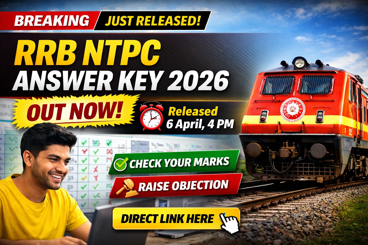 RRB NTPC Answer Key 2026 OUT – Shocking Official Update, Check Marks Now