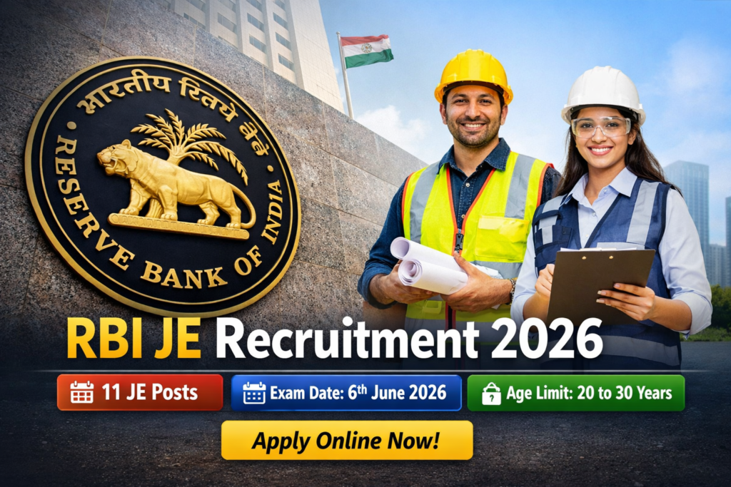 RBI JE Recruitment 2026 Released – Apply Online for 11 Posts, Check Details