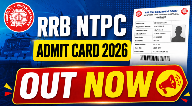 rrb ntpc admit card 2026 download ug cbt 1