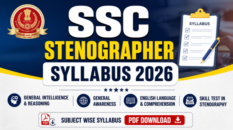 SSC Stenographer Syllabus 2026 Exam Pattern PDF Download