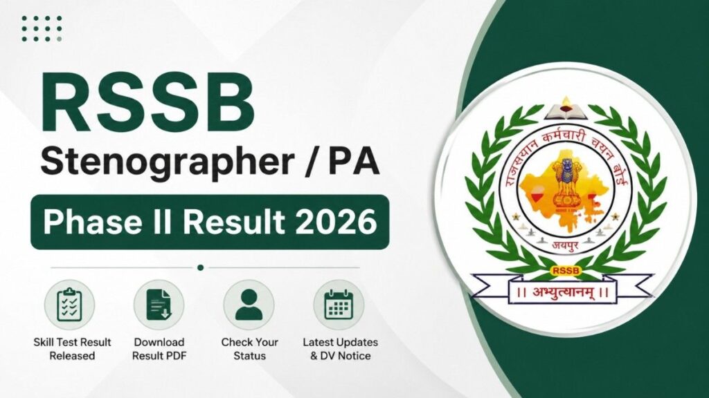 RSSB Stenographer / PA Phase II Result 2026 OUT, Skill Test Result PDF Download Link