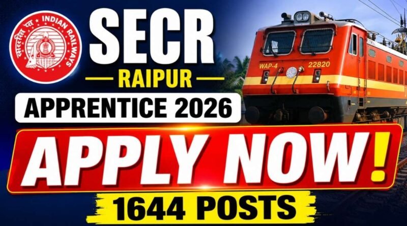 Railway SECR Raipur Apprentice Recruitment 2026 Apply Online