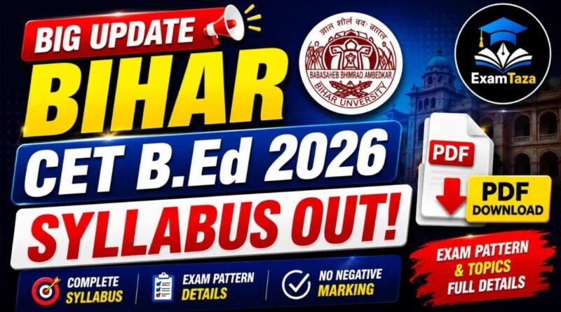 Bihar CET Bed Syllabus 2026 PDF Download