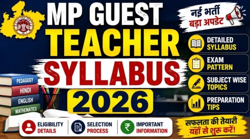 MP Teacher Bharti 2026 Syllabus and Salary Details