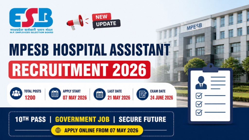MPESB Hospital Assistant Recruitment 2026 – Complete Details, Apply Process & Direct Link