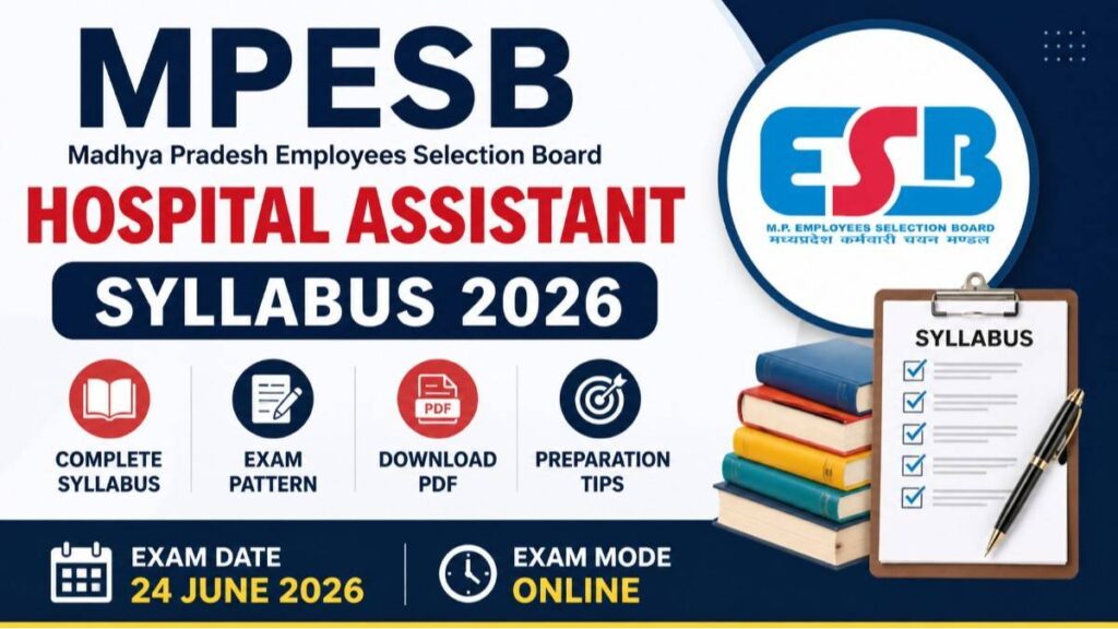 MPESB Hospital Assistant Syllabus 2026 – Full Exam Pattern, Subjects & PDF Download
