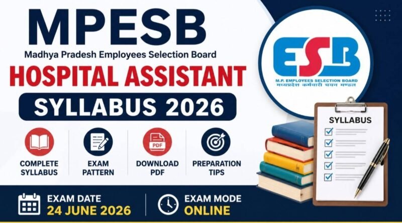 MPESB Hospital Assistant Syllabus 2026 PDF exam pattern subjects