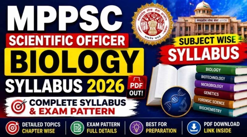 MPPSC Scientific Officer Biology Syllabus 2026 PDF