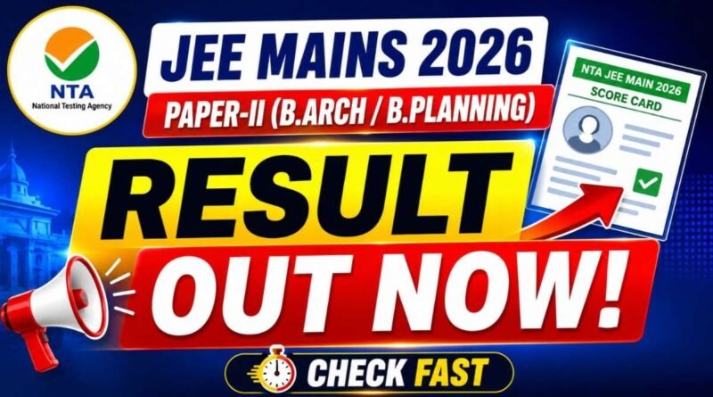 JEE Main Paper 2 Result 2026