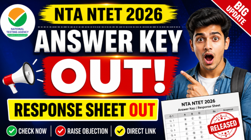 NTA NTET Answer Key 2026 response sheet download