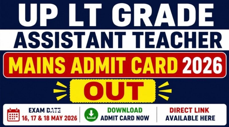 UP LT Grade Assistant Teacher Mains Admit Card 2026 OUT