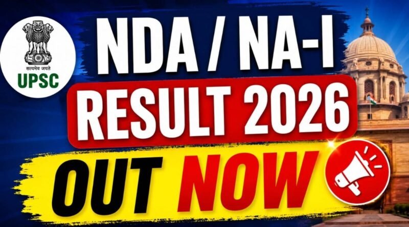 UPSC NDA NA-I Result 2026 OUT Merit List PDF Download